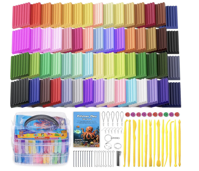 60-Color Super Lightweight Polymer Clay Craft Kit - Ideal for Artists and Children