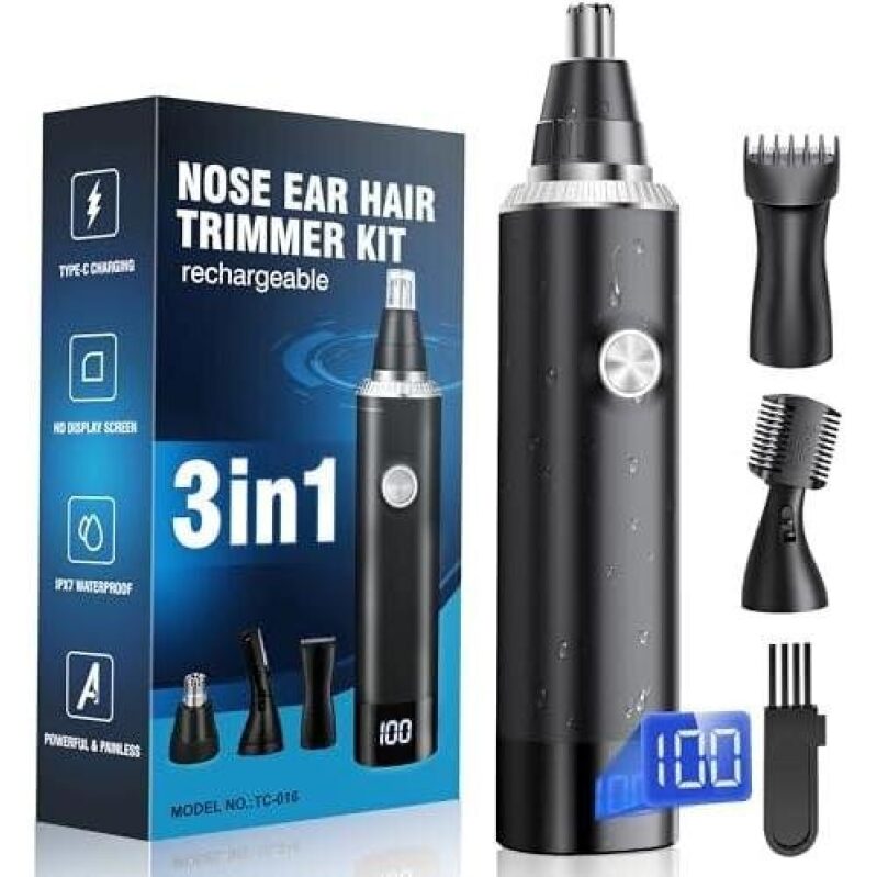 3in1 Nose Ear Hair Trimmer Kit - Rechargeable, Waterproof, 57% OFF