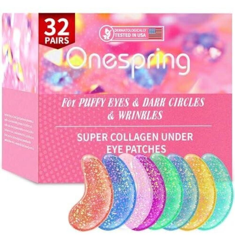 Onespring Collagen Eye Patches - 32 Pairs for Puffy Eyes & Dark Circles