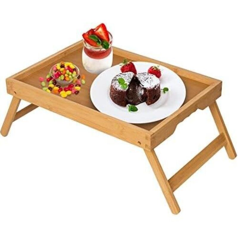 Foldable Bamboo Bed Tray with 56% Discount - Perfect for In-Bed Meals