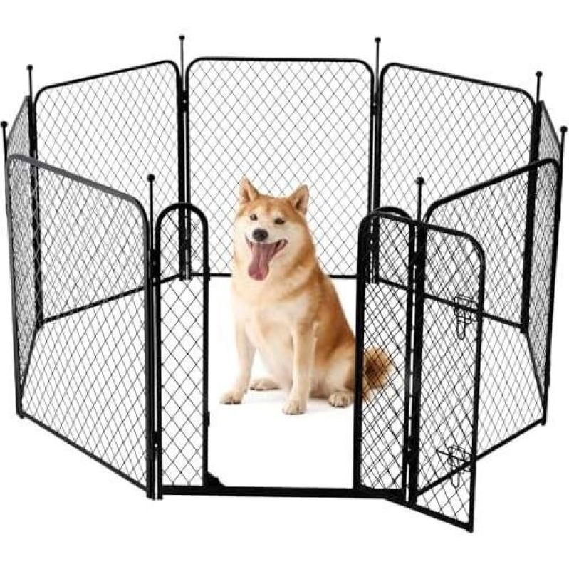 Paw Safe Pet Fence - Durable 8-Panel Metal Playpen