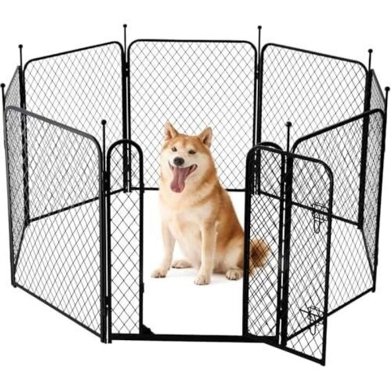 Paw Safe Pet Fence - Durable 8-Panel Metal Playpen