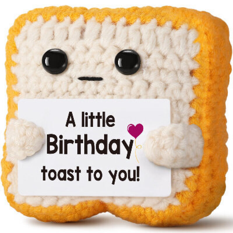Adorable Birthday Toast Crochet Card