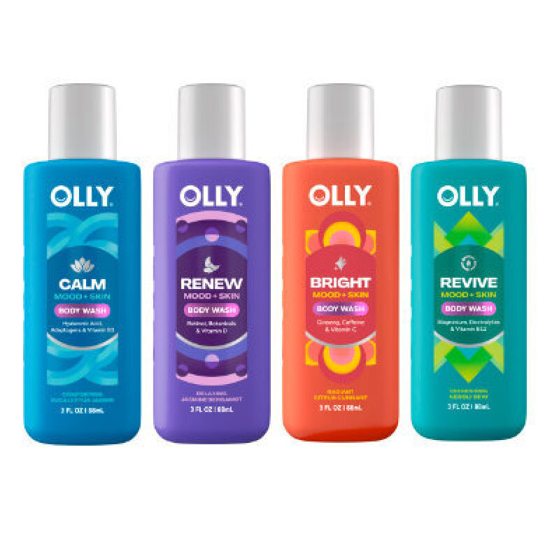 OLLY Calm, Renew, Bright, and Revive Body Wash - 4 Bottles