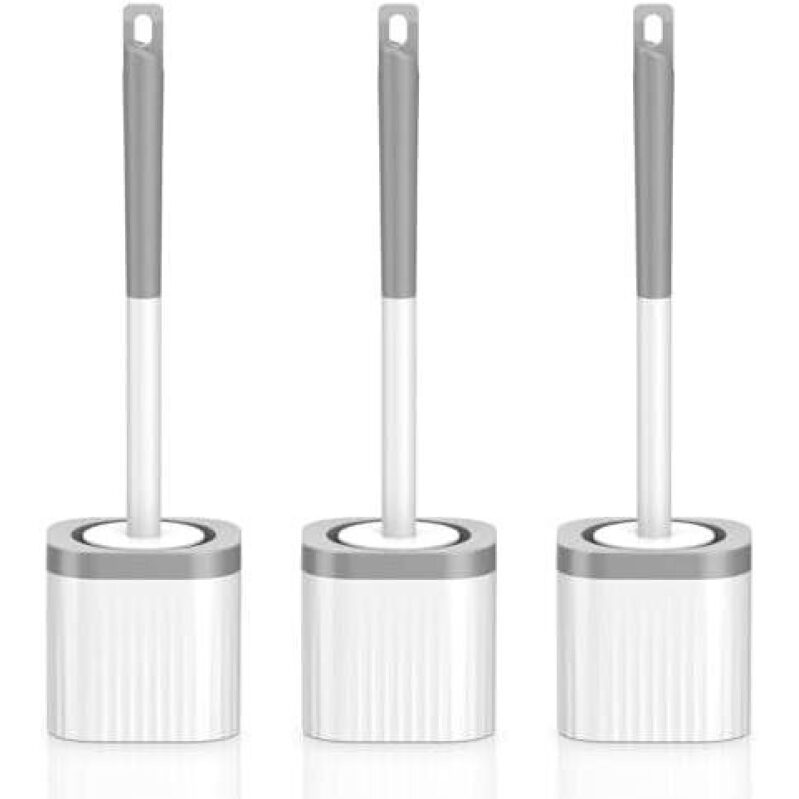 3-Piece Set Nylon Toilet Brushes - Durable, Clean, and Efficient Cleaning