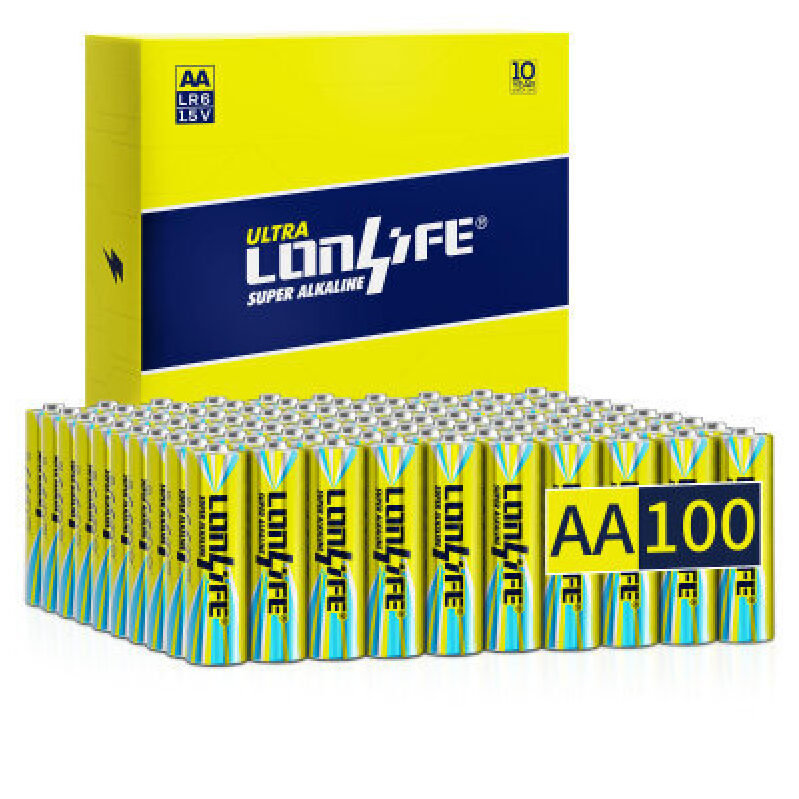 Power Up with LONLIFE Alkaline AA Batteries - 100 Pack