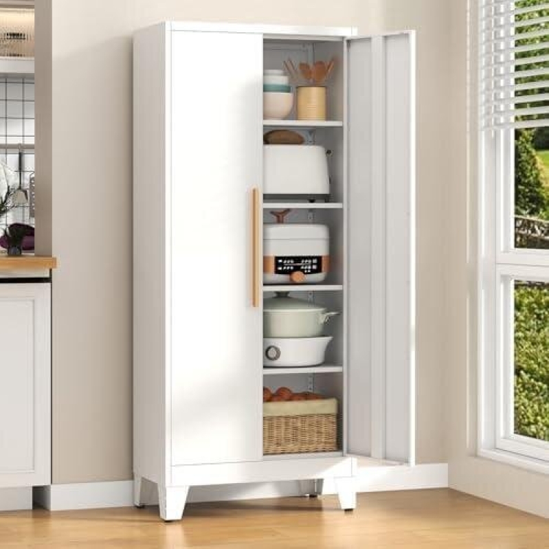 65.3-inch White Metal Storage Cabinet - 40% Off