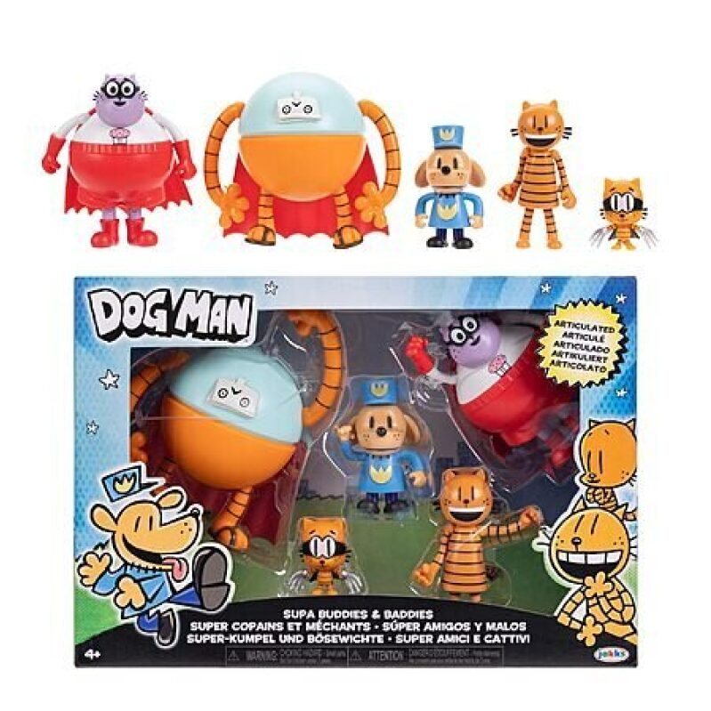 2.5'' Dog Man Scale Supa Buddies & Baddies Multipack Action Figures
