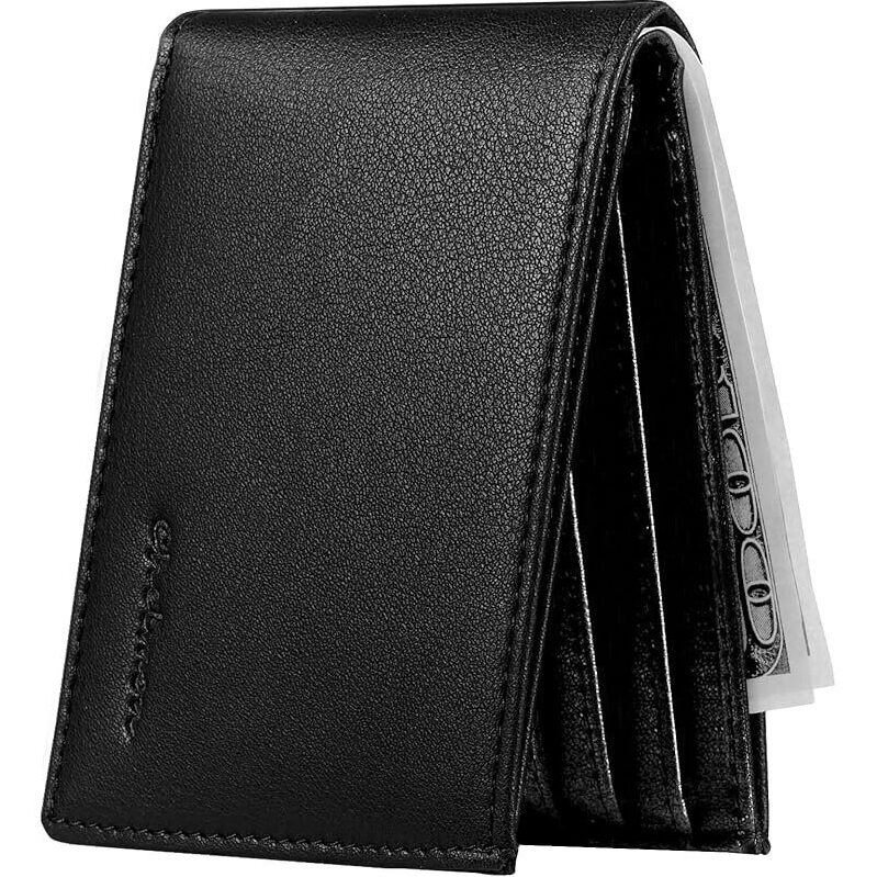 Slim Leather Wallet with RFID Blocking - Ideal for Modern Lifestyle