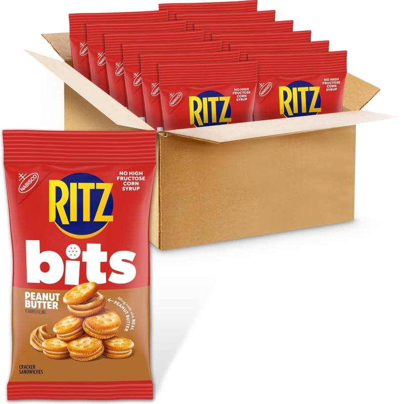 Ritz Bits Peanut Butter Crackers 12-Pack - Delicious Crunchy Snacks