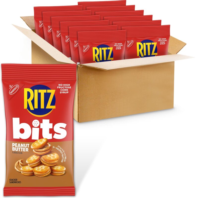 Ritz Bits Peanut Butter Crackers 12-Pack - Delicious Crunchy Snacks