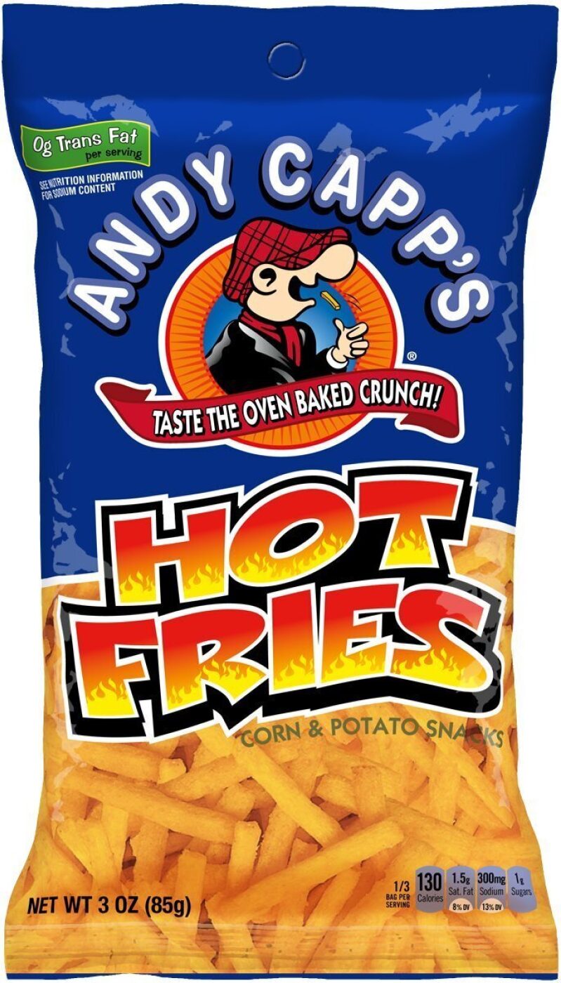 14-Pack Andy Capp's Hot Fries 3oz Bags - Spicy Crunch Delight