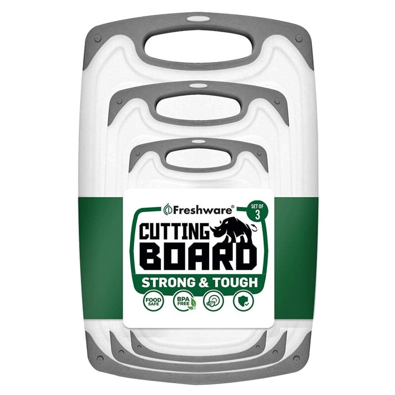 Set of 3 Freshware Cutting Boards - Durable and Dishwasher Safe
