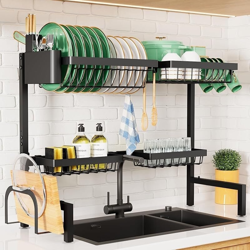 Kitsure Over The Sink Dish Drying Rack w/Multifunctional Baskets