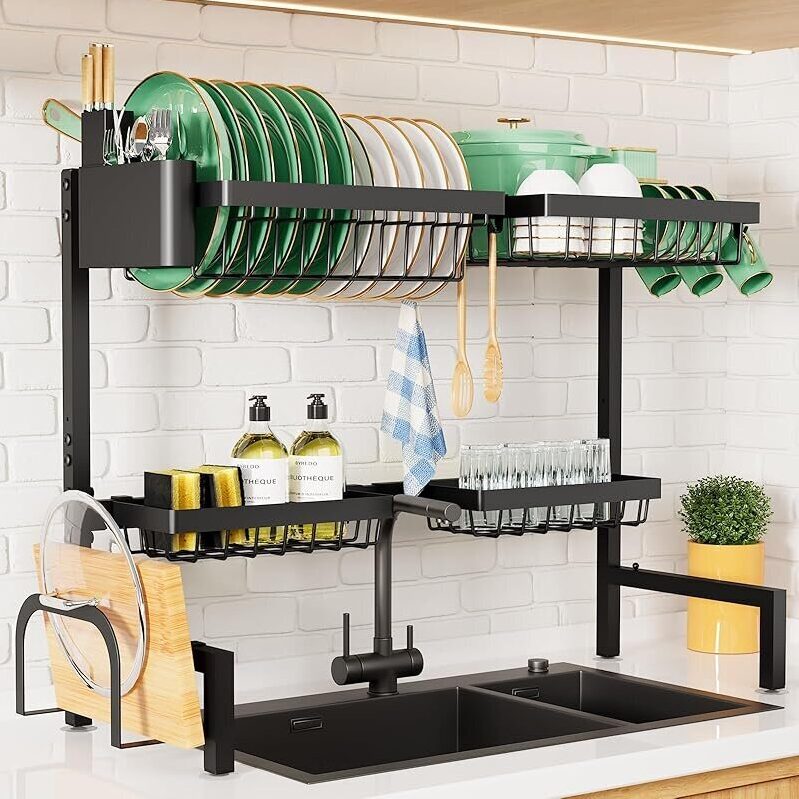 Kitsure Over The Sink Dish Drying Rack w/Multifunctional Baskets