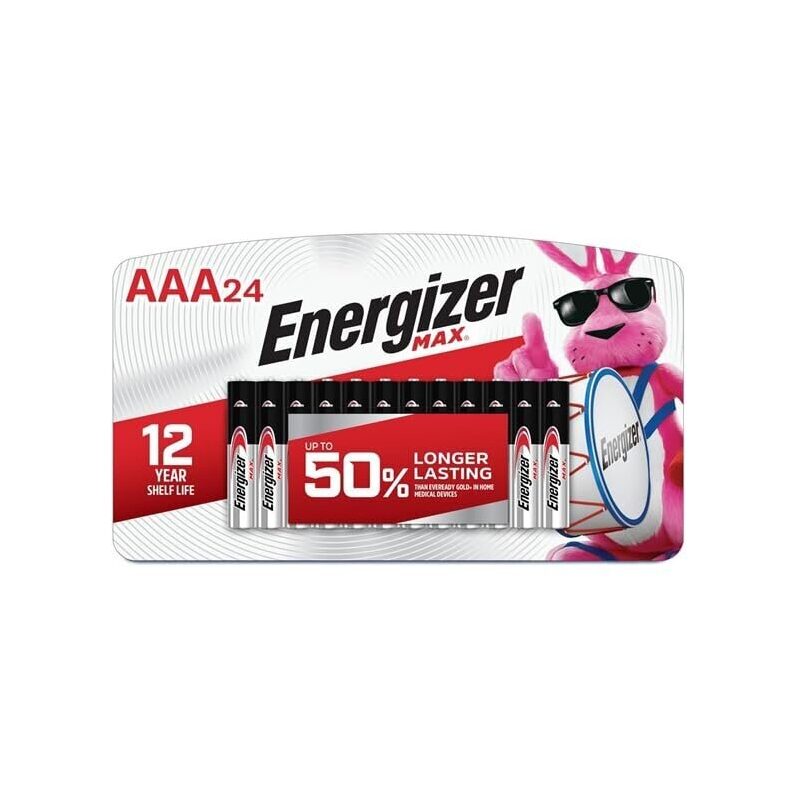 24-Pack Energizer Max AAA Alkaline Batteries - Reliable Power Supply