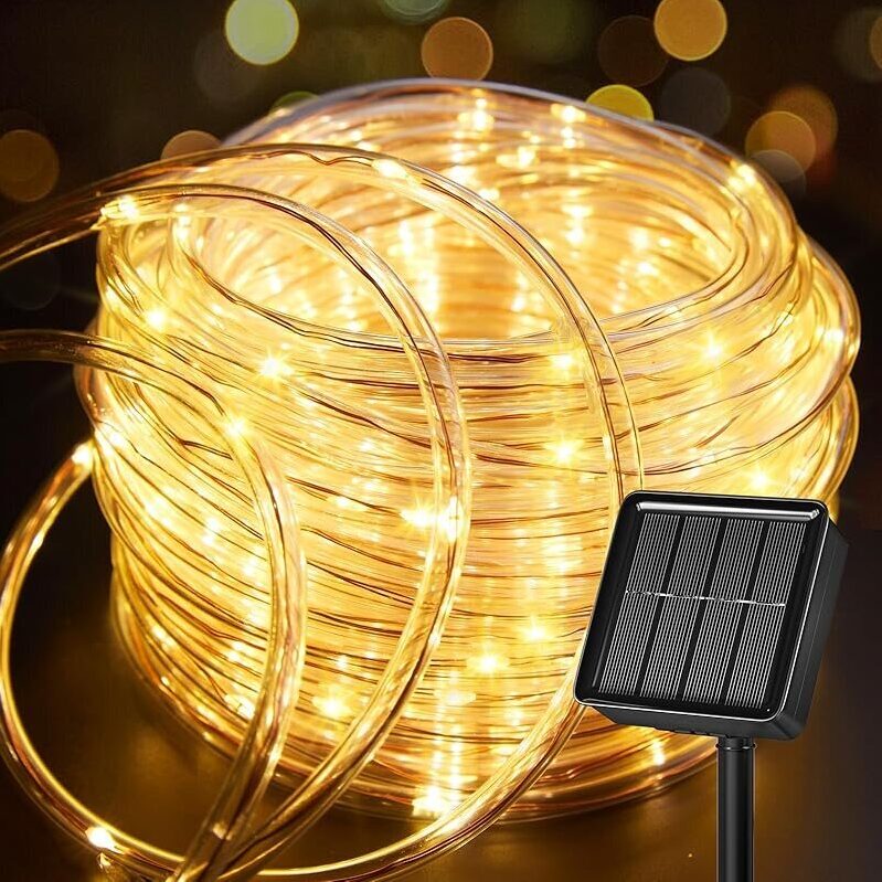 Brightown 39FT 100LED Outdoor Solar Rope Lights with 8 Lighting Modes