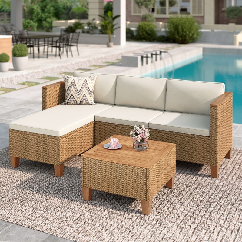 MF Studio 3-Piece Patio Furniture Conversation Set - Perfect for Outdoor Relaxation