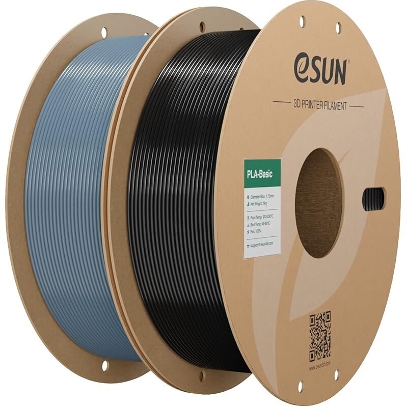 eSUN PLA Basic 1.75mm 3D Printer Filament, 1KG, 2 Spool