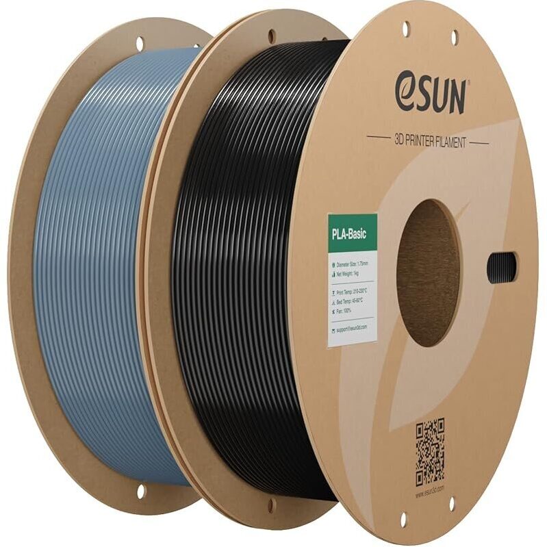 eSUN PLA Basic 1.75mm 3D Printer Filament, 1KG, 2 Spool