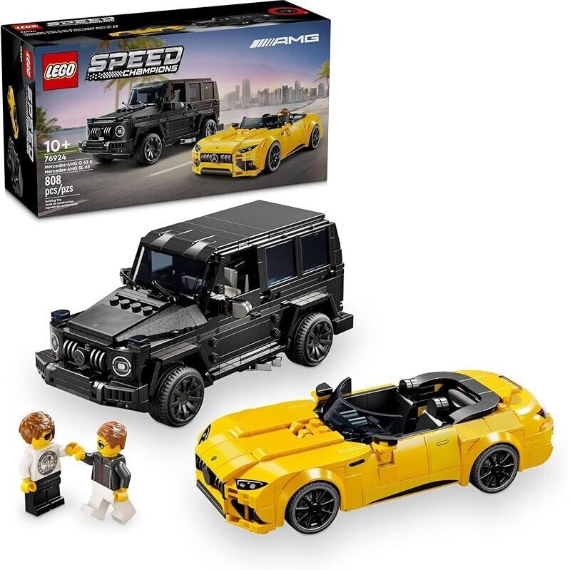 LEGO Speed Champions Mercedes-AMG G 63 & AMG SL 63 F1 Toy Car Set for Collectors