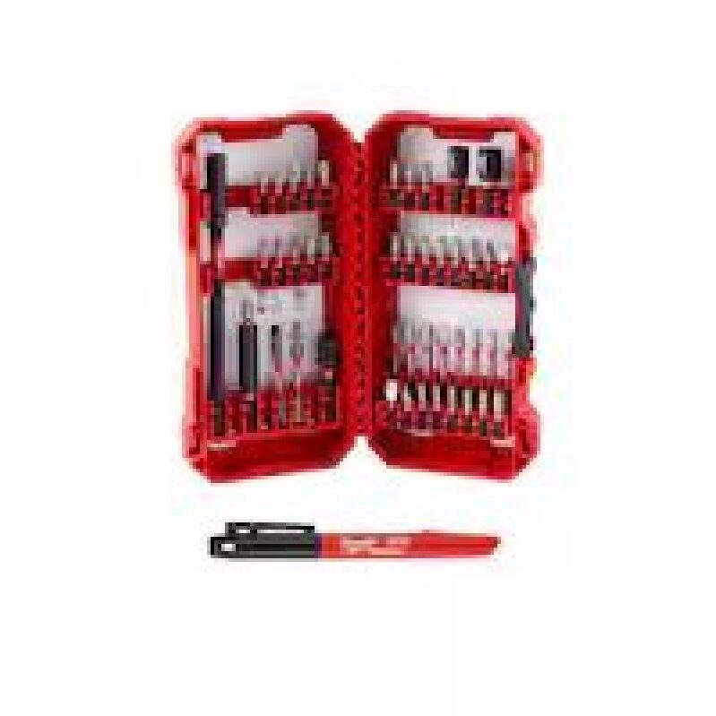 Milwaukee 45pc Shockwave Impact Duty Alloy Steel Screw Driver Bit Set w/Perm Marker