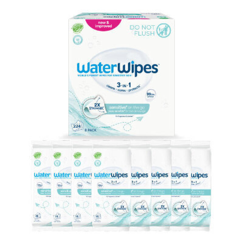 Eco-Friendly Unscented Wipes - 8 Packs of 224 Sheets