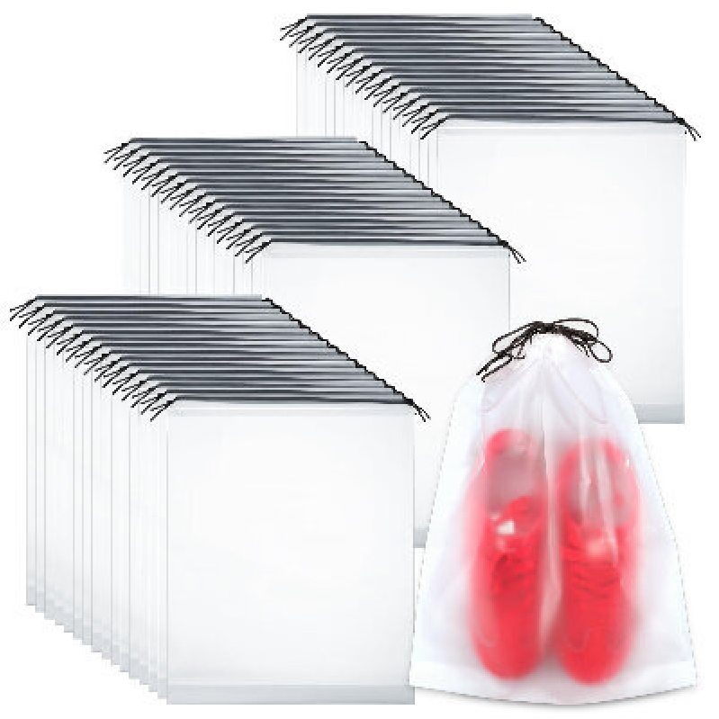 Travel Shoe Bags - 50 Pack, Clear, Durable, Easy to Use