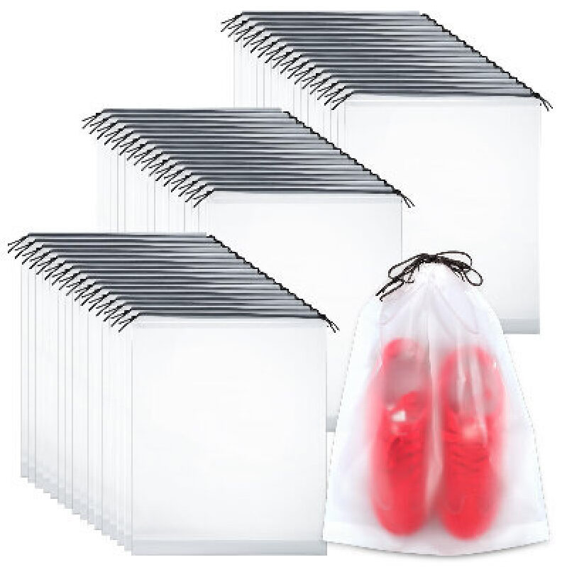 Travel Shoe Bags - 50 Pack, Clear, Durable, Easy to Use