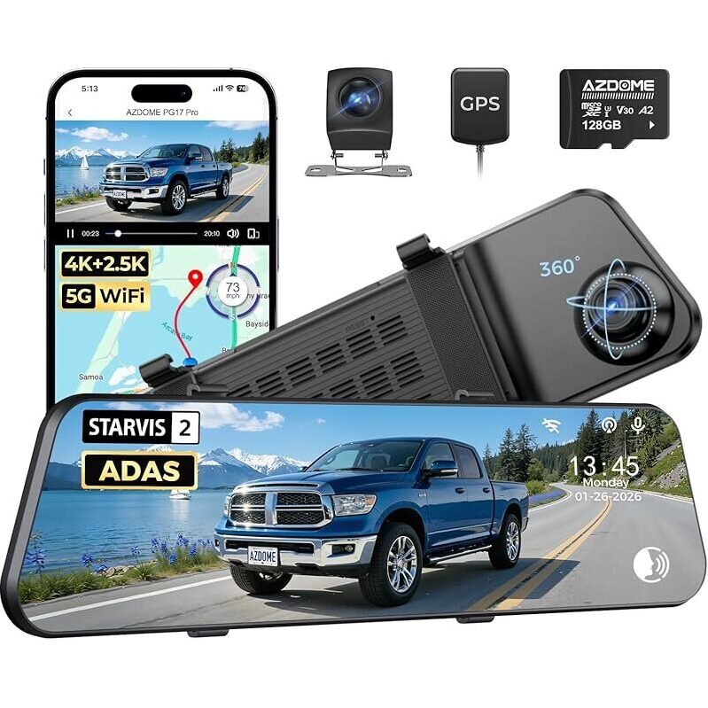 AZDOME PG17 Pro 4K Dash Camera with Sony Starvis 2 Sensor & ADAS