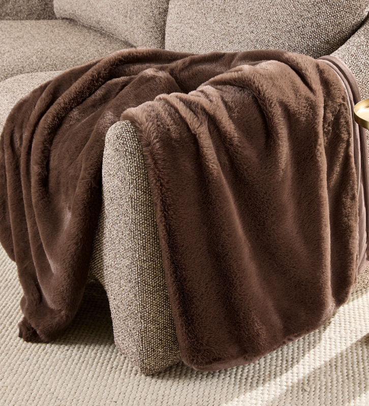 Ultra Soft Brown Faux Fur Throw Blanket by Better Homes & Gardens