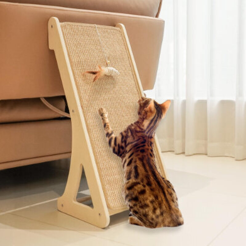 L-Shaped Cat Scratching Post with Rope - 27 Inches