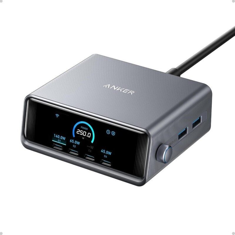 Anker Prime 250W USB-C 6-Port GaN Charging Station - Super Fast Charging for All Devices