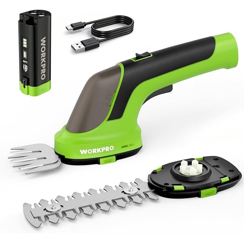 WorkPro 2-in-1 Cordless Electric Hedge Trimmer & Grass Cutter Kit