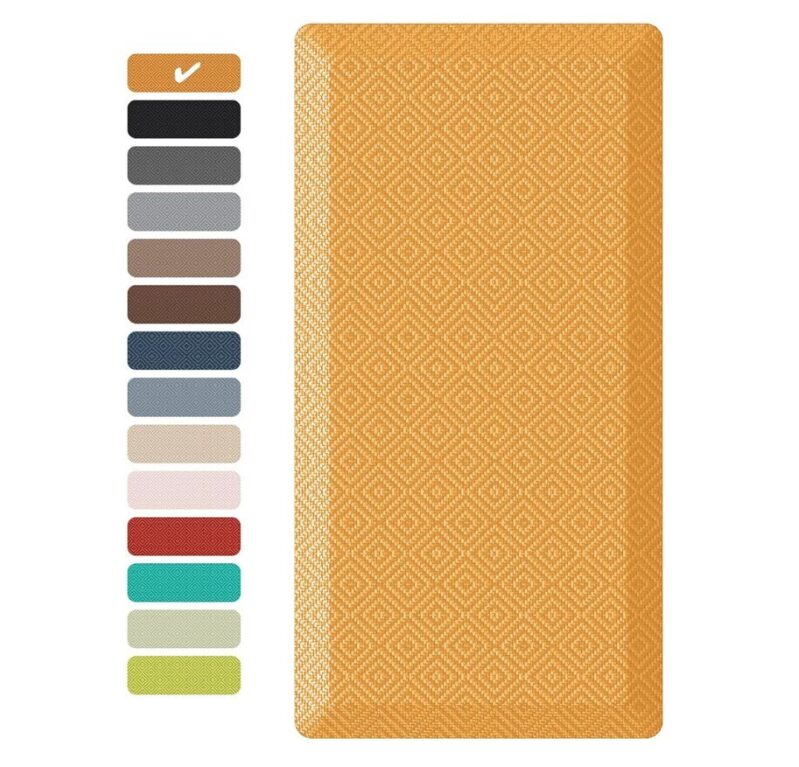 Ophanie Anti-Fatigue Kitchen Mat - 20''x39'' - Orange - 3/4'' Thick - Ergonomic & Durable