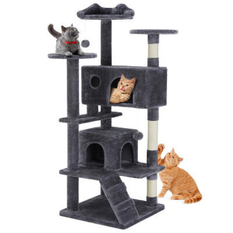 54 Inch Indoor Cat Tree - Perfect for Playful Cats