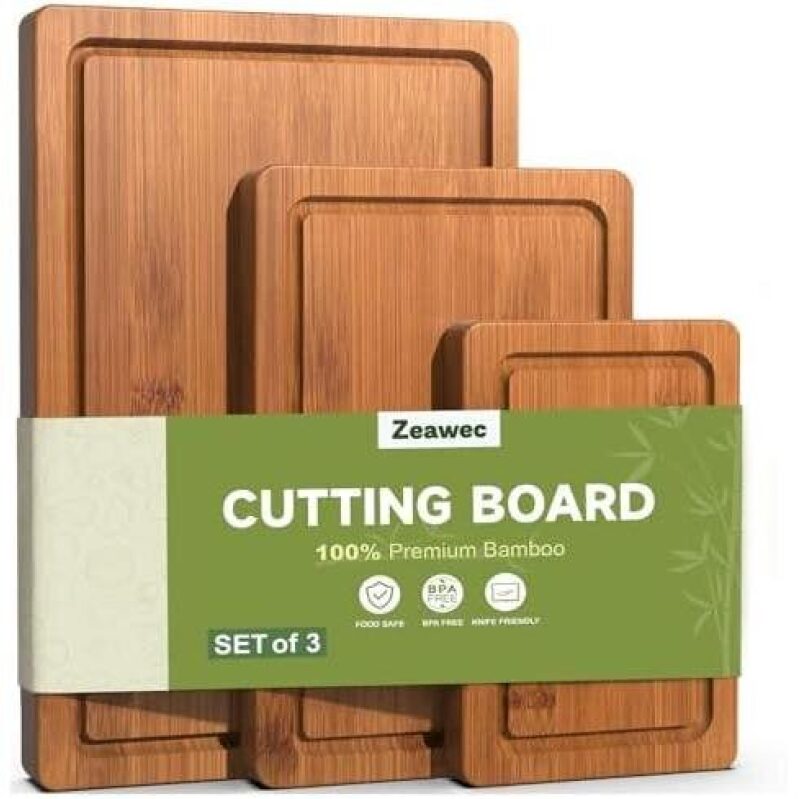 3-Piece Bamboo Cutting Board Set – Premium Kitchen Essentials 50% OFF