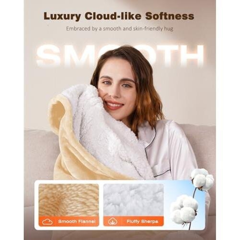 Electric Heated Blanket with 9 Temperature Settings - 50% OFF