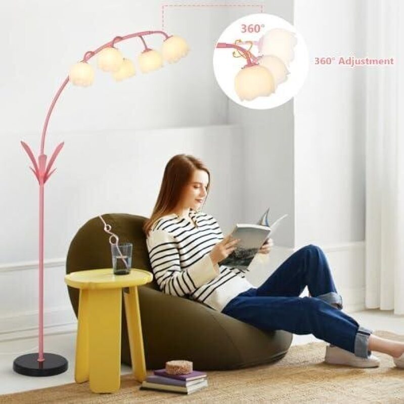 Elegant 360° Adjustable Arc Floor Lamp with Acrylic Shade