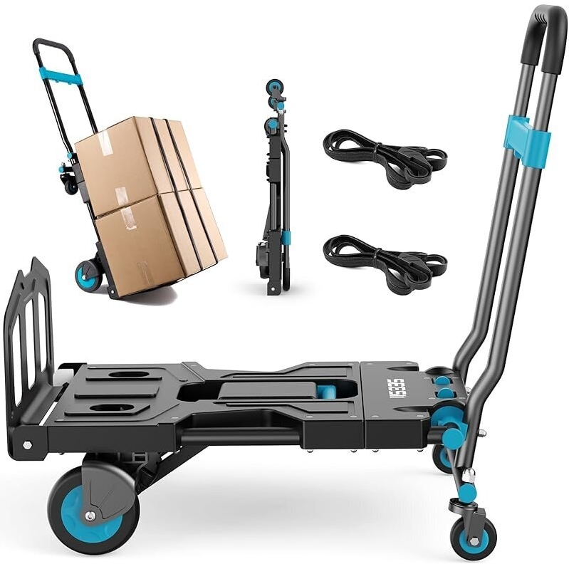 SEESII 2-in-1 Heavy Duty Foldable Dolly Cart w/Wheels, 330lbs Max Capacity