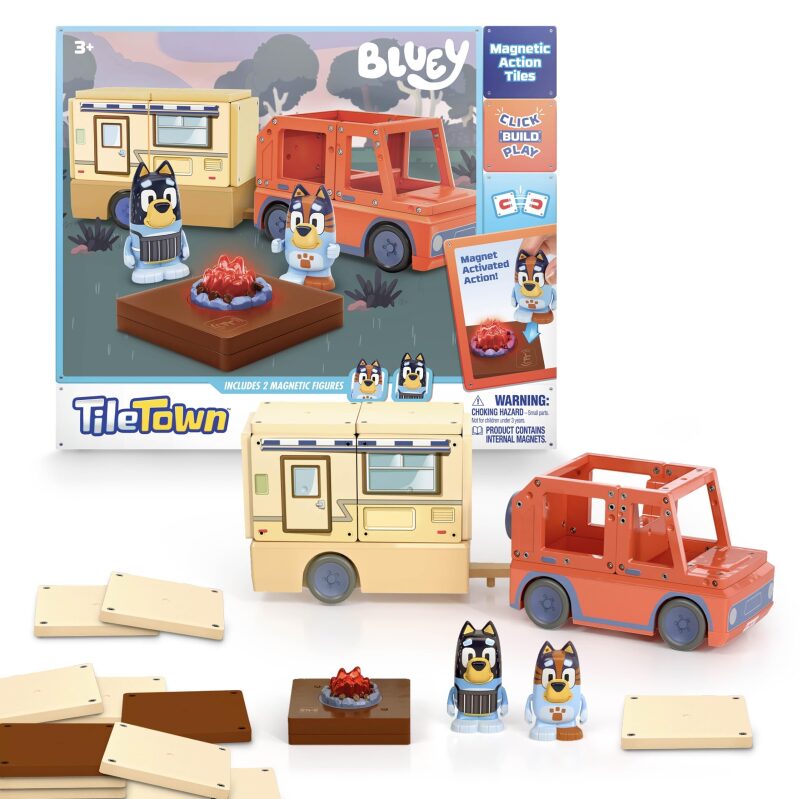 Bluey Heeler Camper Magnetic Tile Playset - 13 Pieces