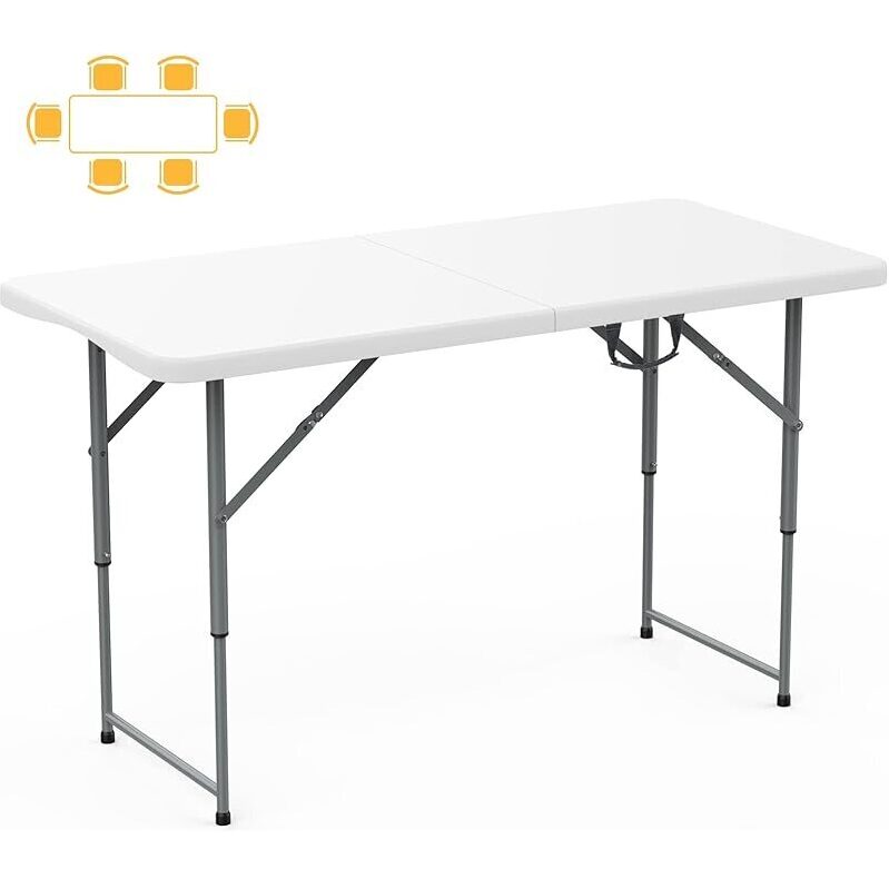 Versatile 4ft x 4-8ft Adjustable Height Folding Table for Any Occasion