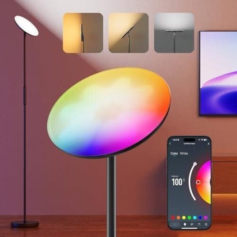 Smart Floor Lamp with 350° Swivel LED Light, 45% OFF
