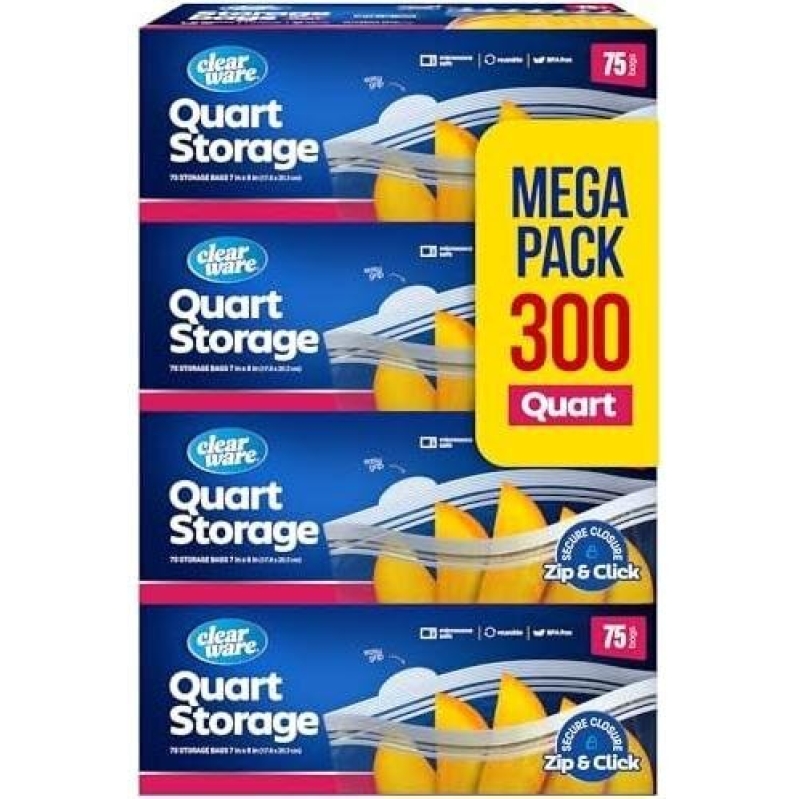 Heavy-Duty Microwave-Safe Zip Lock Bags - 50% Discounted, 300 Count Mega Pack