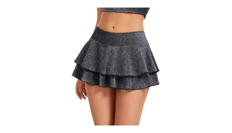 Versatile Glitter Ruffle Skort for Club Nights and Raves
