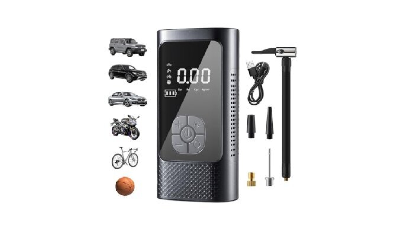 DURASHUN Cordless Tire Inflator - Portable Air Pump for Car, Motorcycle, and Sports