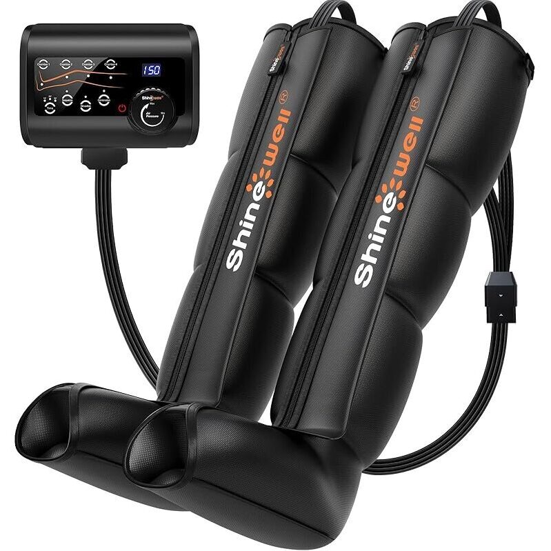 ShineWELL Air Compression Leg Massager with 11 Intensities, 4 Areas
