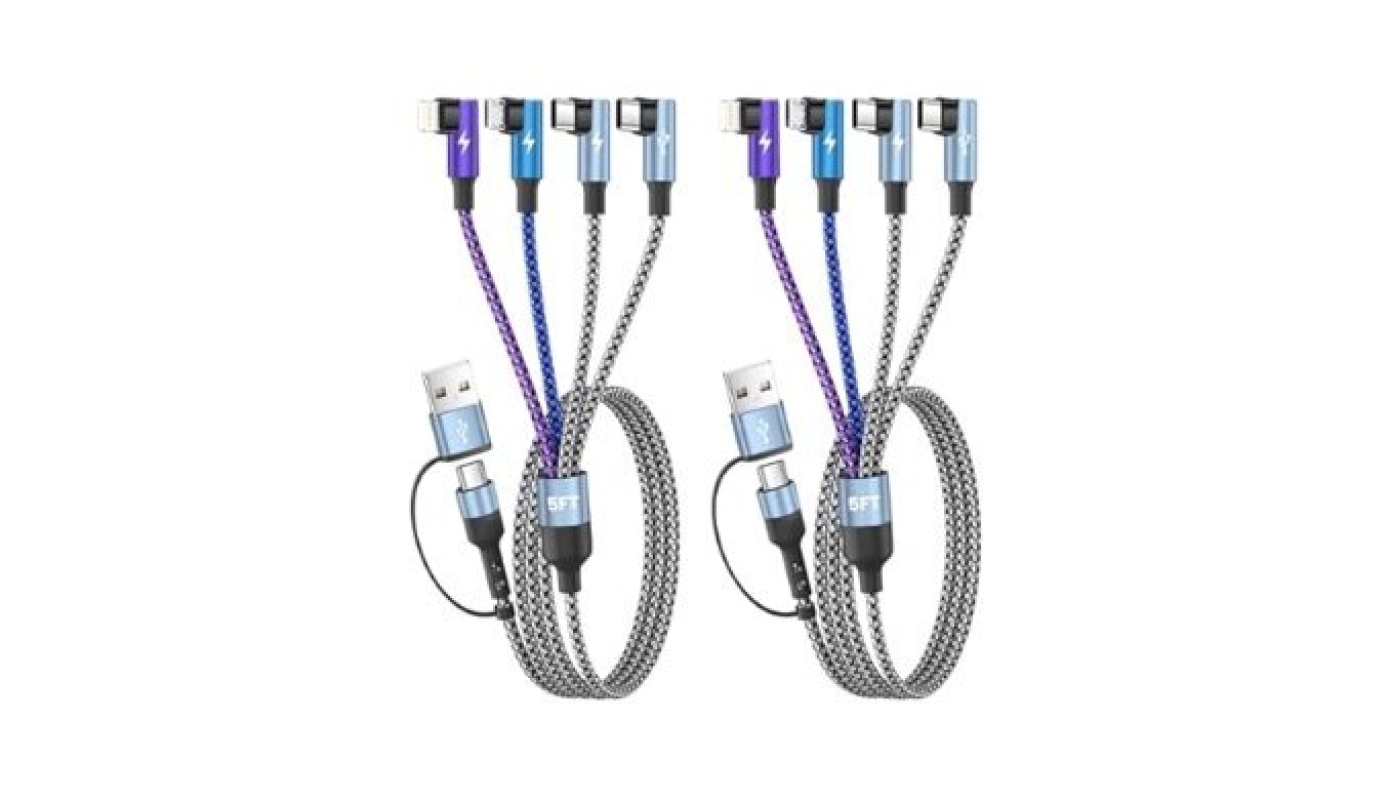 Dual Type-C USB Multi Charging Cable 5FT with Multiple Ports