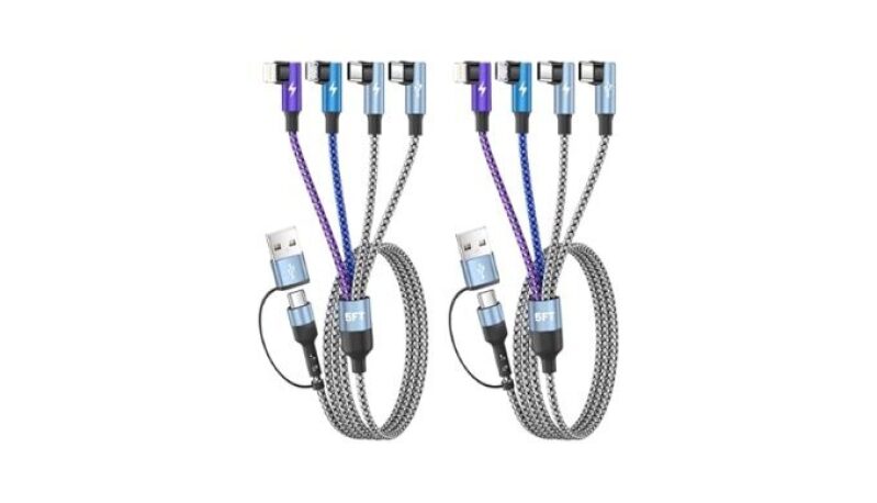Dual Type-C USB Multi Charging Cable 5FT with Multiple Ports