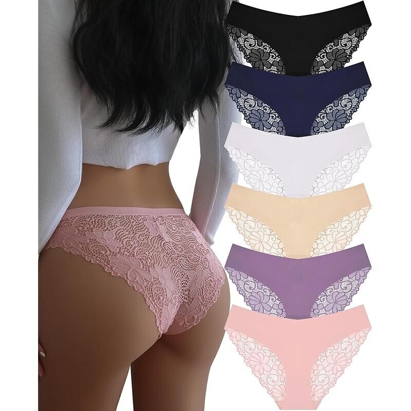 6-Pack Cheeky Lace Bikinis: Comfort Meets Style
